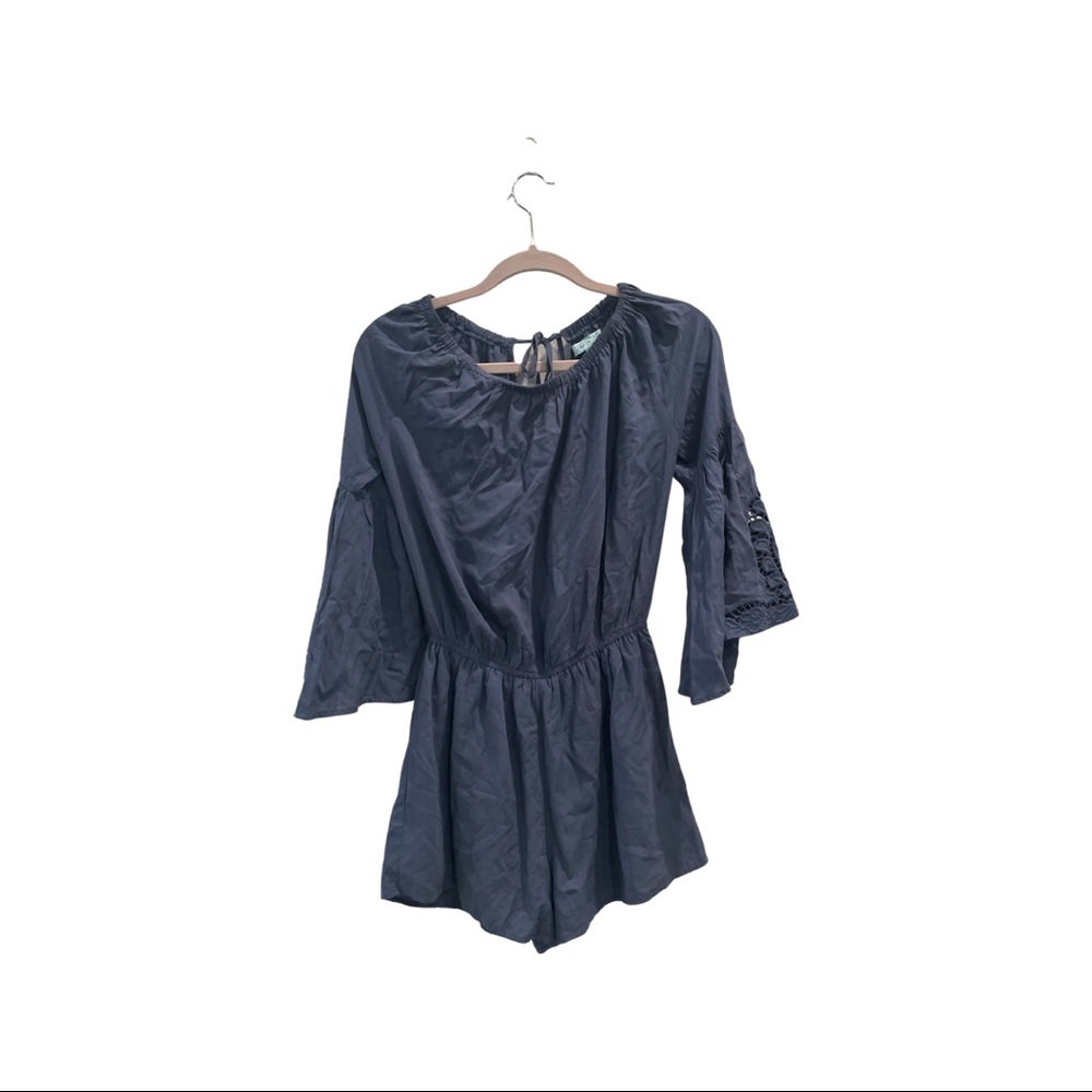 Blue womens romper